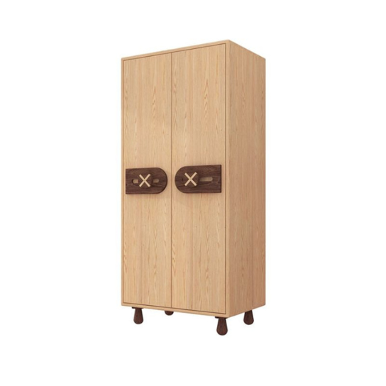 Rustic Mango Modern Solid Wood Children's Wardrobes Natural with Drawers and Doors