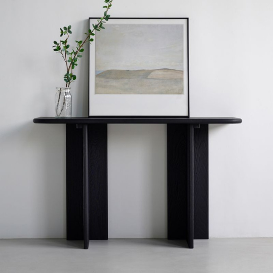 Rustic Mango Anabola Console Table In Black Finish in Solid Wood